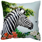 Outdoor Garden Waterproof Cushion - Zara's Zebra - Duck Egg 50 x 50 cm by Izabela Peters