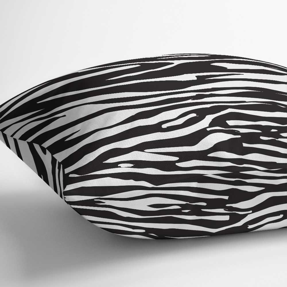Outdoor Garden Waterproof Cushion - Zebra - Black And White 50 x 50 cm by Izabela Peters