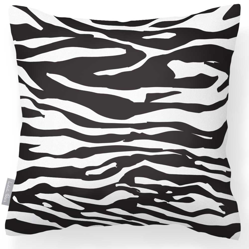 Outdoor Garden Waterproof Cushion - Zebra - Black And White 50 x 50 cm by Izabela Peters