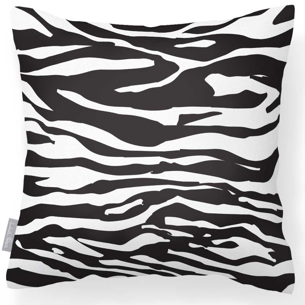 Outdoor Garden Waterproof Cushion - Zebra  Izabela Peters Black And White 40 x 40 cm 