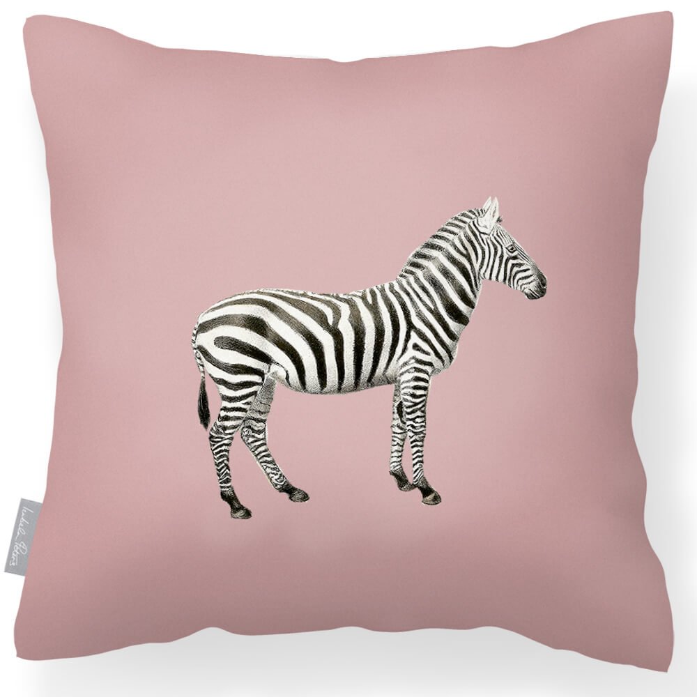 Outdoor Garden Waterproof Cushion - Zebra - Rosewater 45 x 45 cm by Izabela Peters
