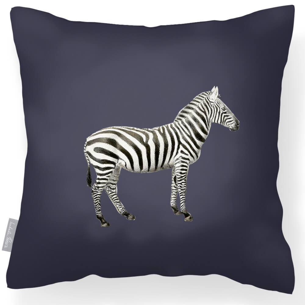 Outdoor Garden Waterproof Cushion - Zebra - Graphite 45 x 45 cm by Izabela Peters