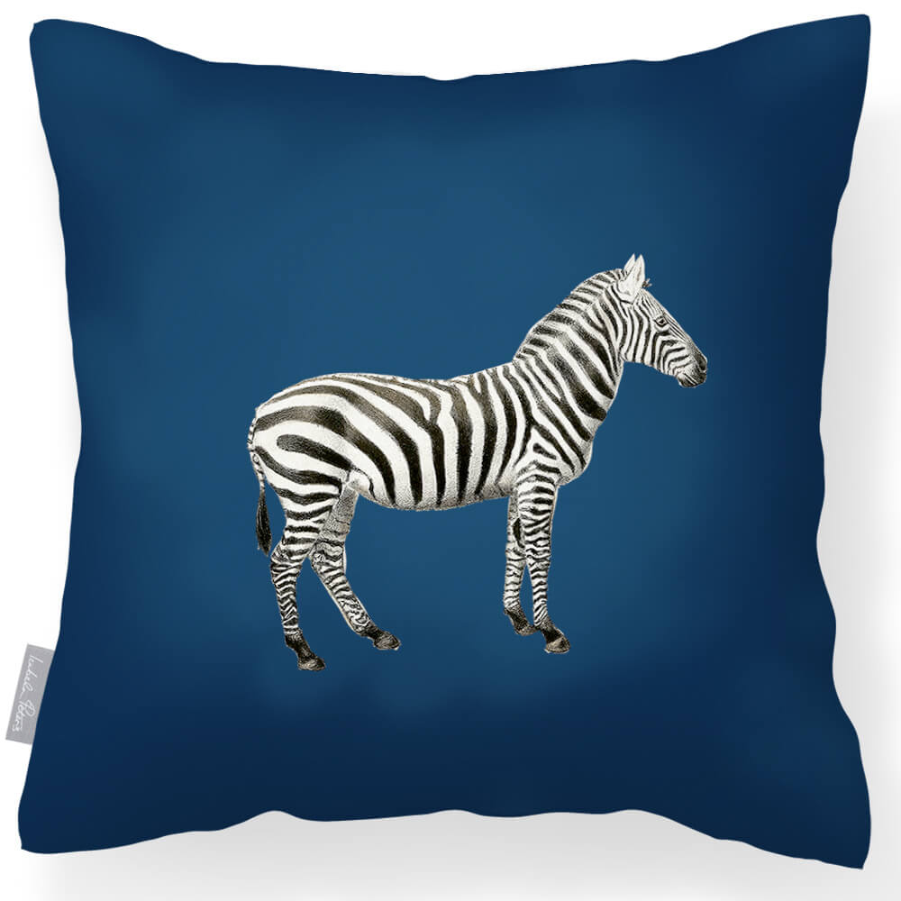 Outdoor Garden Waterproof Cushion - Zebra  Izabela Peters Estate Blue 40 x 40 cm 