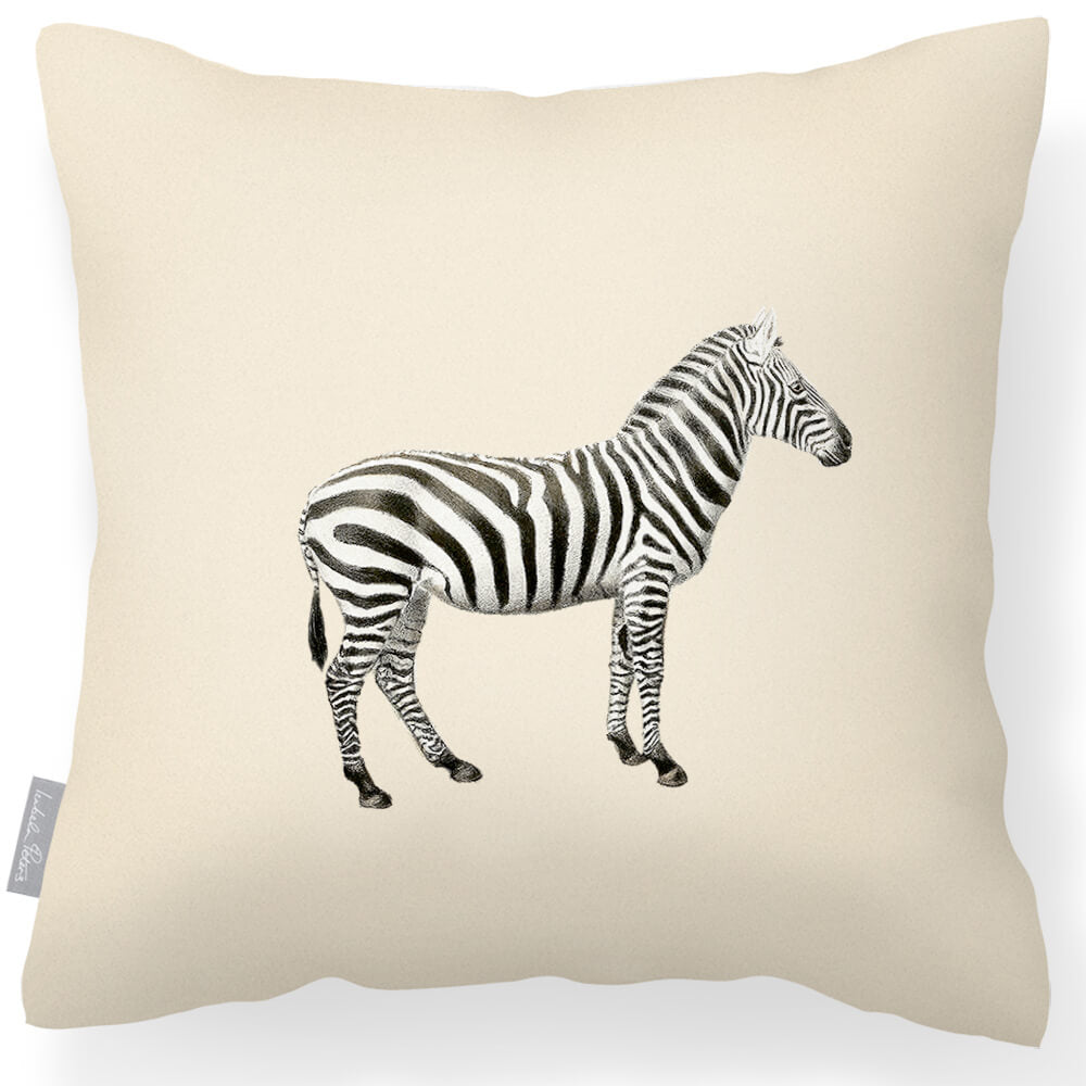 Outdoor Garden Waterproof Cushion - Zebra - Ivory Cream 45 x 45 cm by Izabela Peters