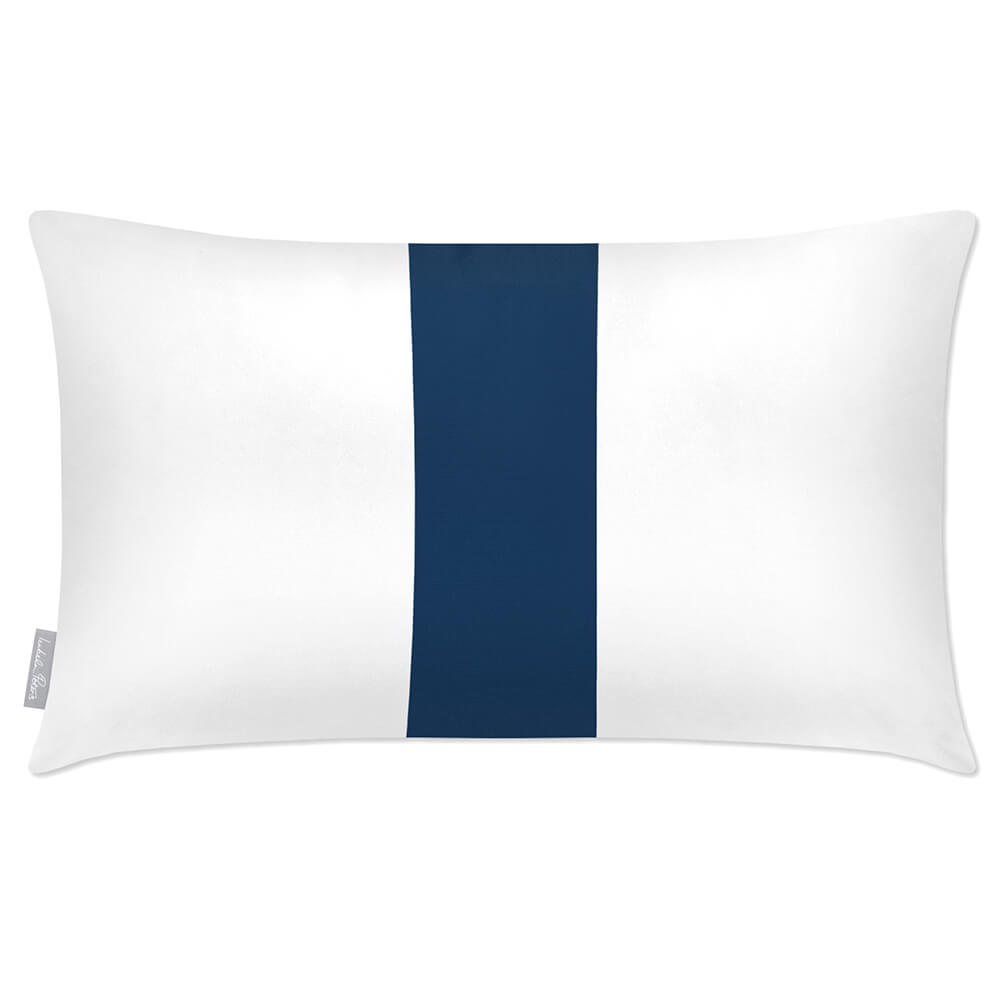 Outdoor Garden Waterproof Rectangle Cushion - 1 Stripe - Estate Blue 50 x 30 cm by Izabela Peters