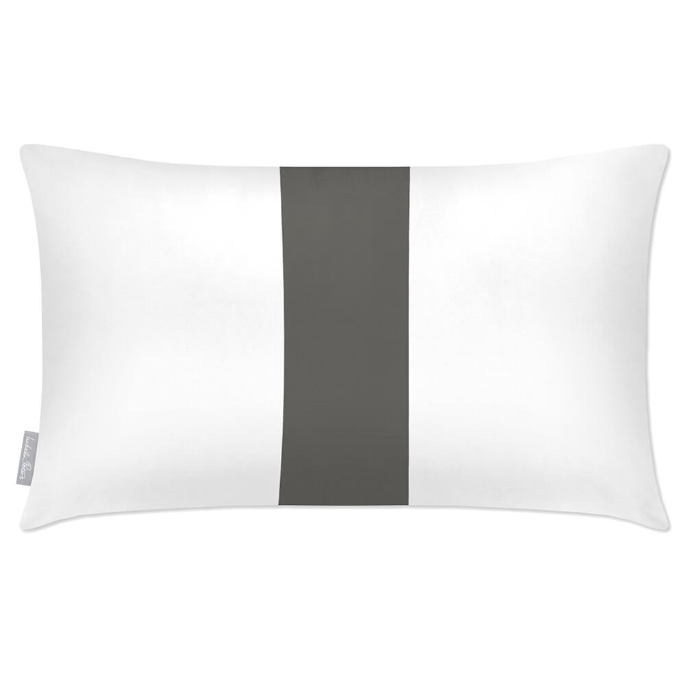 Outdoor Garden Waterproof Rectangle Cushion - 1 Stripe - Beluga 50 x 30 cm by Izabela Peters