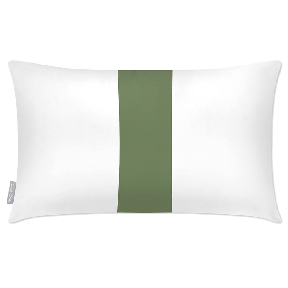 Outdoor Garden Waterproof Rectangle Cushion - 1 Stripe - Sage 50 x 30 cm by Izabela Peters