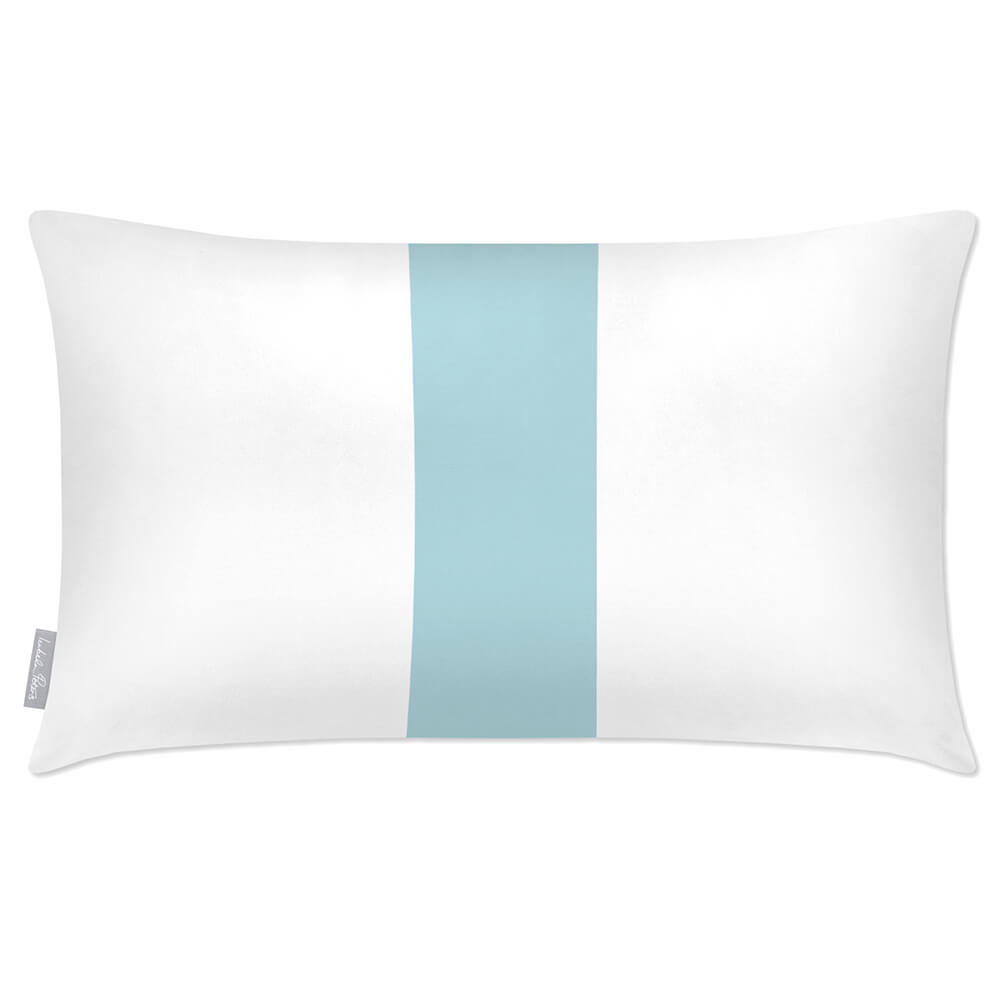 Outdoor Garden Waterproof Rectangle Cushion - 1 Stripe - Celeste Blue 50 x 30 cm by Izabela Peters