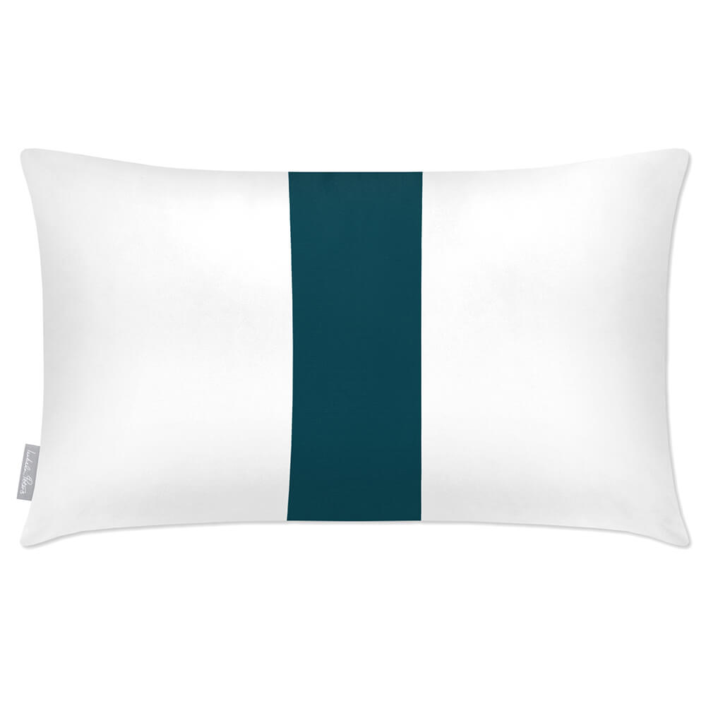 Outdoor Garden Waterproof Rectangle Cushion - 1 Stripe - Teal 50 x 30 cm by Izabela Peters