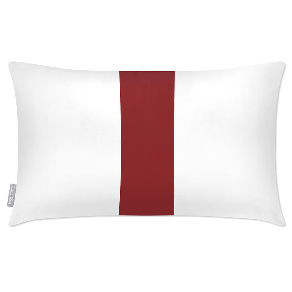 Outdoor Garden Waterproof Rectangle Cushion - 1 Stripe - Raspberry Red 50 x 30 cm by Izabela Peters