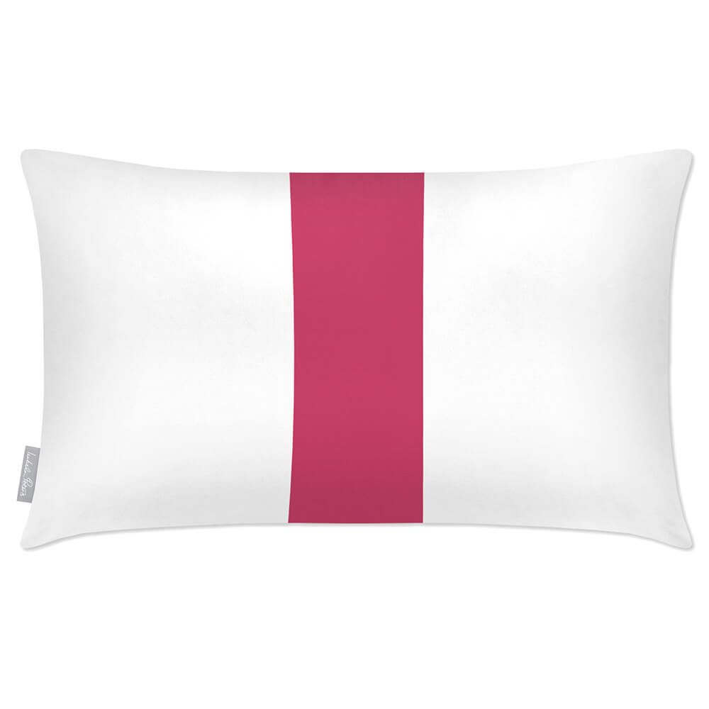 Outdoor Garden Waterproof Rectangle Cushion - 1 Stripe - Pink 50 x 30 cm by Izabela Peters