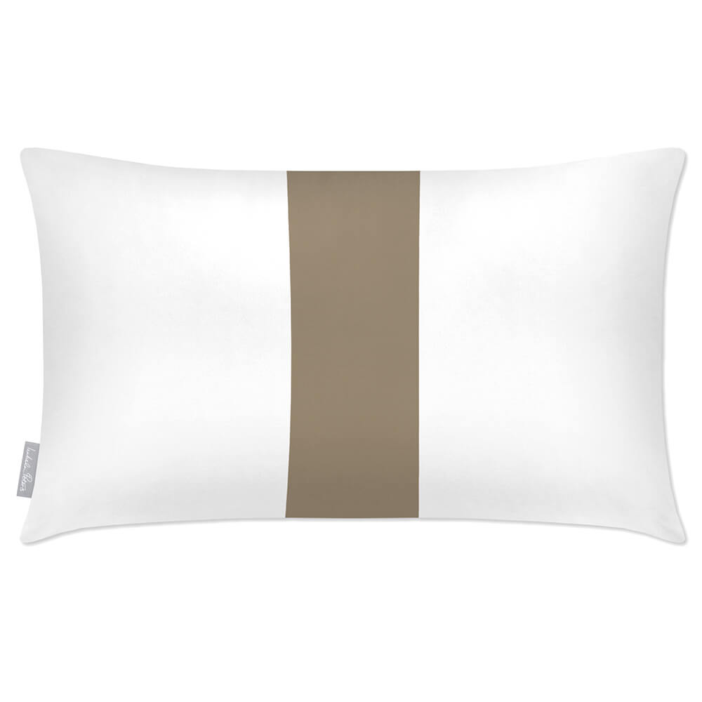 Outdoor Garden Waterproof Rectangle Cushion - 1 Stripe - Taupe 50 x 30 cm by Izabela Peters