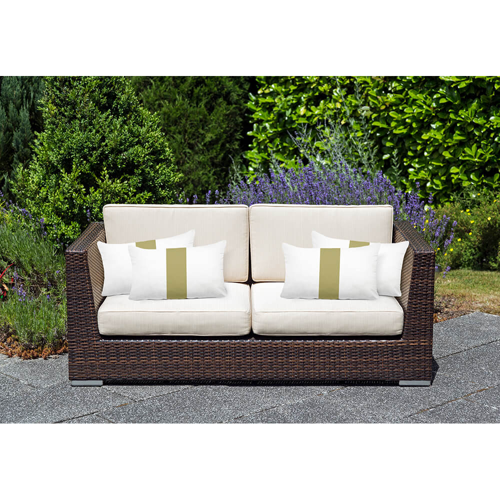 Outdoor Garden Waterproof Rectangle Cushion - 1 Stripe - Golden Lime 50 x 30 cm by Izabela Peters