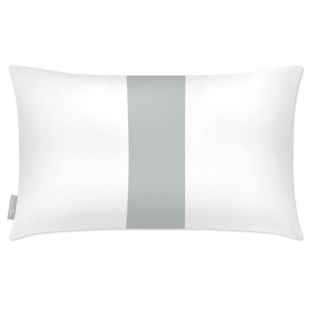 Outdoor Garden Waterproof Rectangle Cushion - 1 Stripe - Storm Grey 50 x 30 cm by Izabela Peters