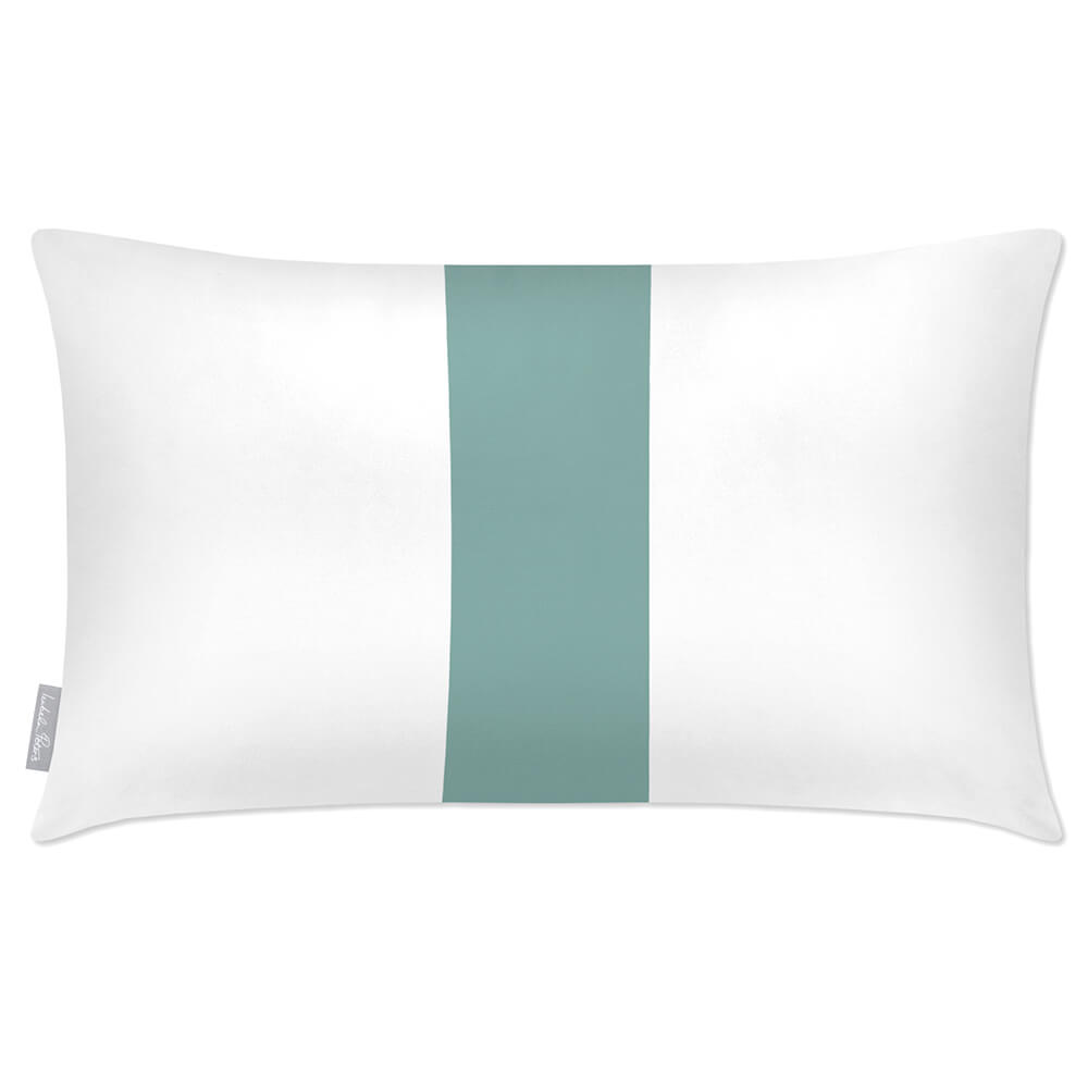 Outdoor Garden Waterproof Rectangle Cushion - 1 Stripe - Blue Surf 50 x 30 cm by Izabela Peters