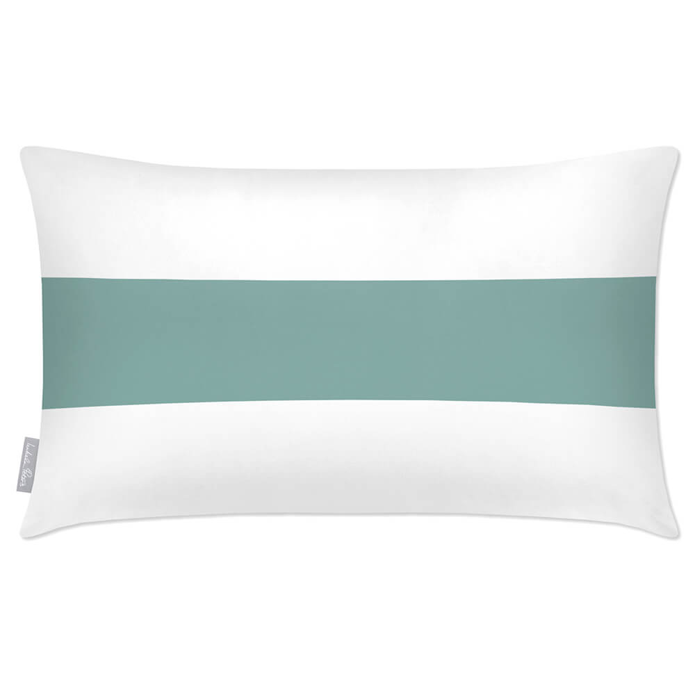 Outdoor Garden Waterproof Rectangle Cushion - 1 Stripe Horizontal - Blue Surf 50 x 30 cm by Izabela Peters