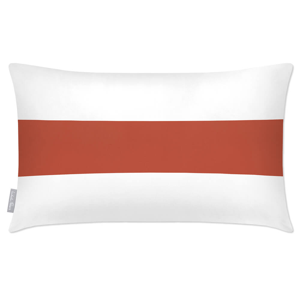 Outdoor Garden Waterproof Rectangle Cushion - 1 Stripe Horizontal in Burnt Ochre 50 x 30 cm | Izabela Peters