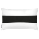 Outdoor Garden Waterproof Rectangle Cushion - 1 Stripe Horizontal - Charcoal 50 x 30 cm by Izabela Peters