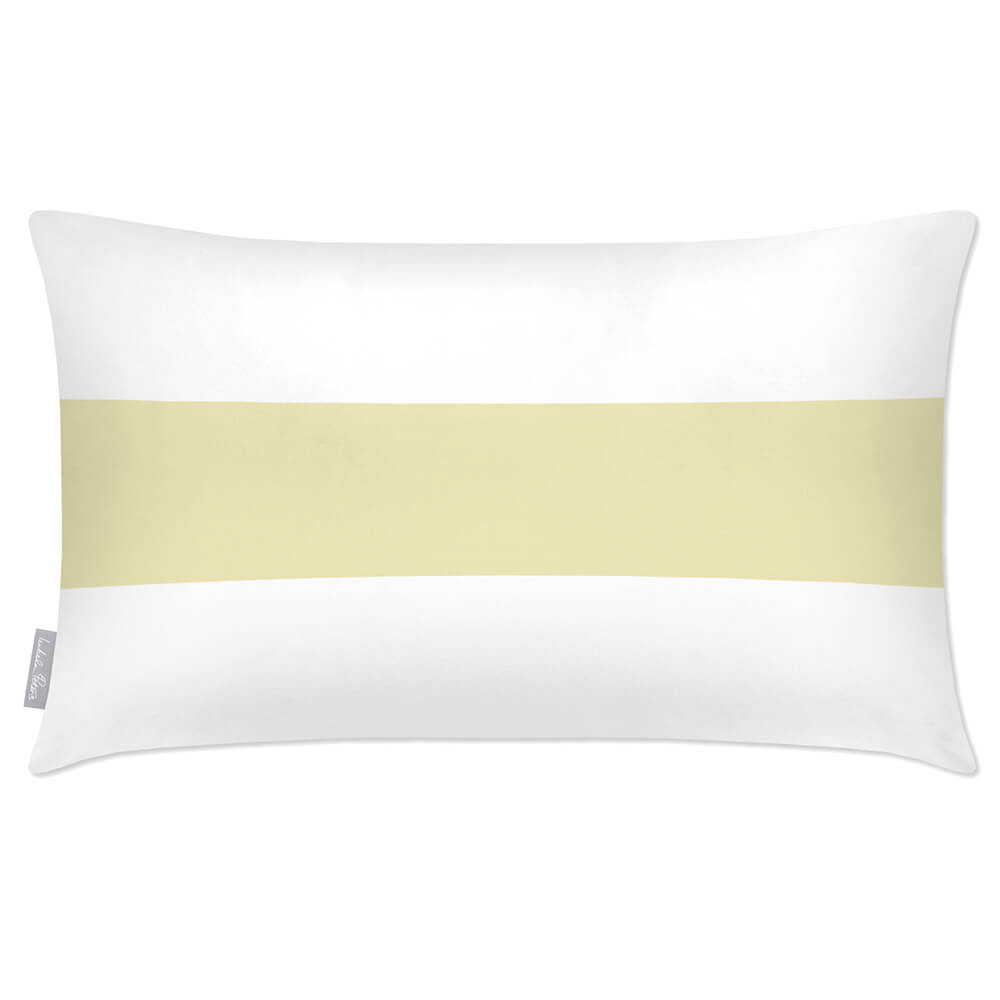 Outdoor Garden Waterproof Rectangle Cushion - 1 Stripe Horizontal - Cream 50 x 30 cm by Izabela Peters