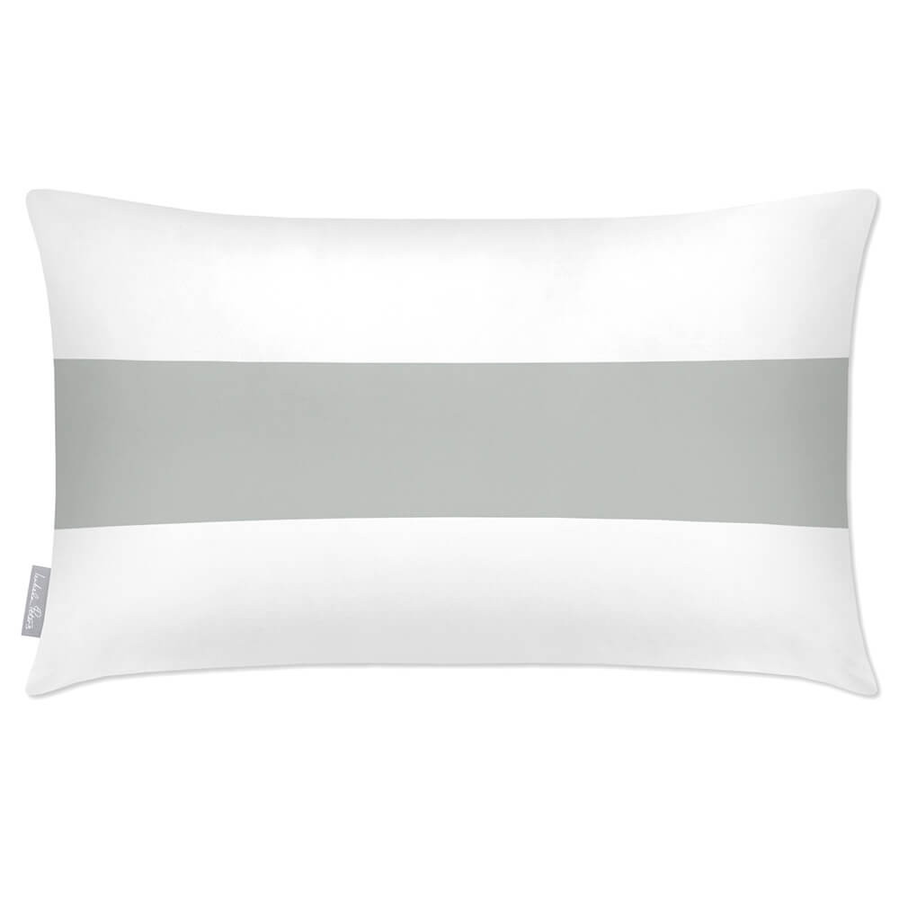 Outdoor Garden Waterproof Rectangle Cushion - 1 Stripe Horizontal - Storm Grey 50 x 30 cm by Izabela Peters