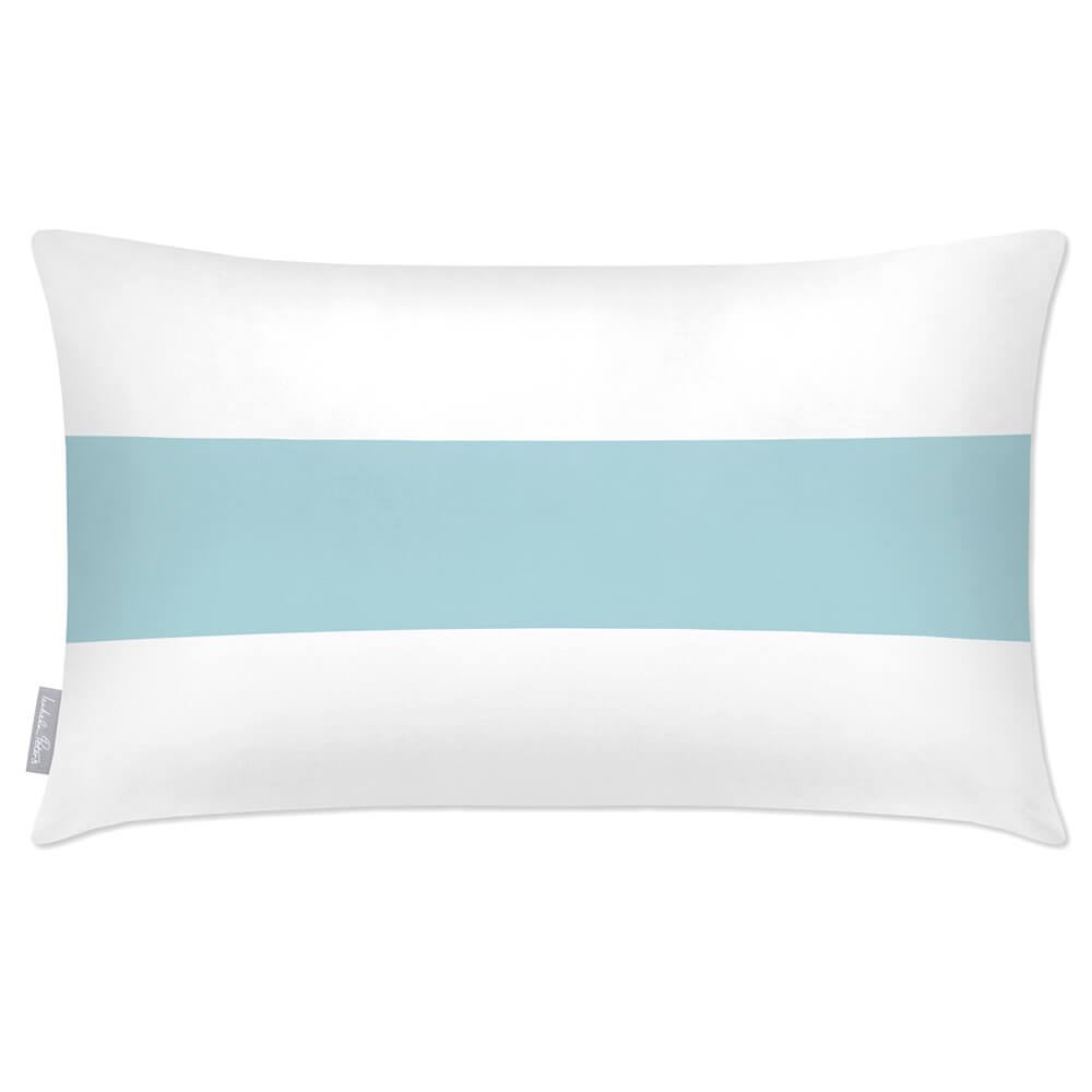 Outdoor Garden Waterproof Rectangle Cushion - 1 Stripe Horizontal - Celeste Blue 50 x 30 cm by Izabela Peters