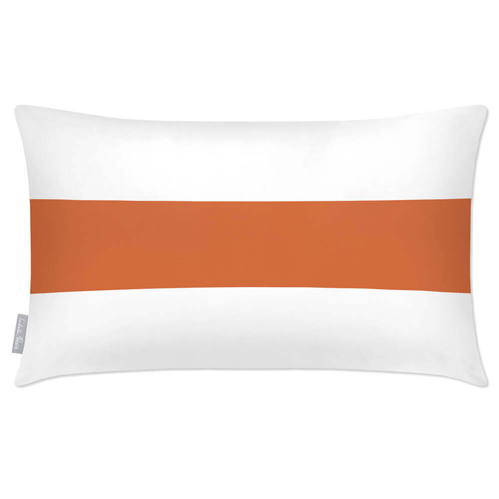 Outdoor Garden Waterproof Rectangle Cushion - 1 Stripe Horizontal  Izabela Peters Burnt Orange 50 x 30 cm 