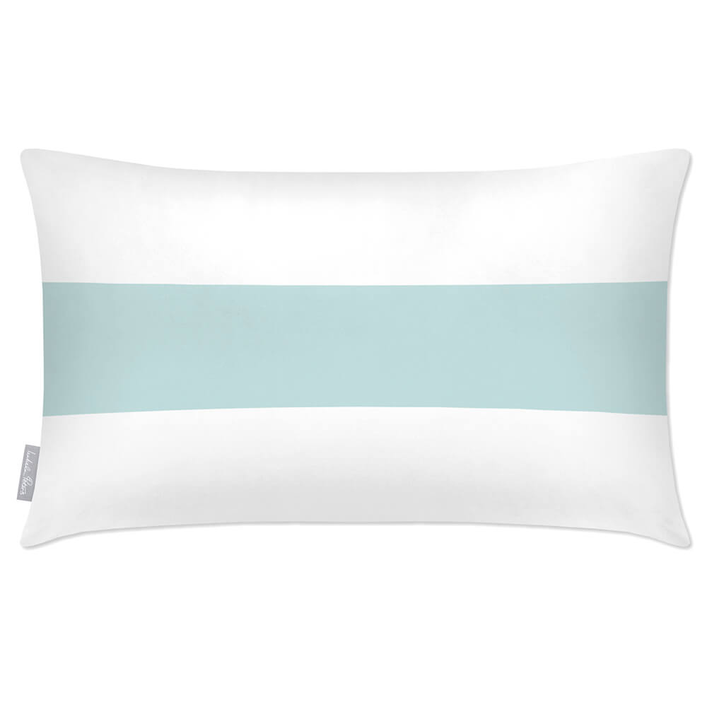 Outdoor Garden Waterproof Rectangle Cushion - 1 Stripe Horizontal - Duck Egg 50 x 30 cm by Izabela Peters