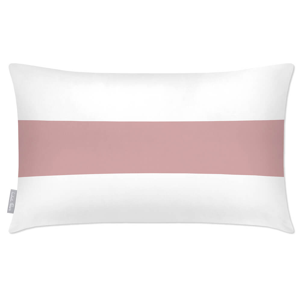Outdoor Garden Waterproof Rectangle Cushion - 1 Stripe Horizontal - Rosewater 50 x 30 cm by Izabela Peters