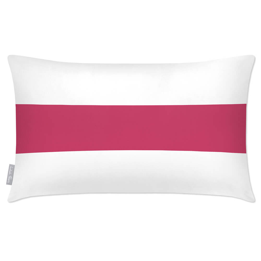 Outdoor Garden Waterproof Rectangle Cushion - 1 Stripe Horizontal - Pink 50 x 30 cm by Izabela Peters
