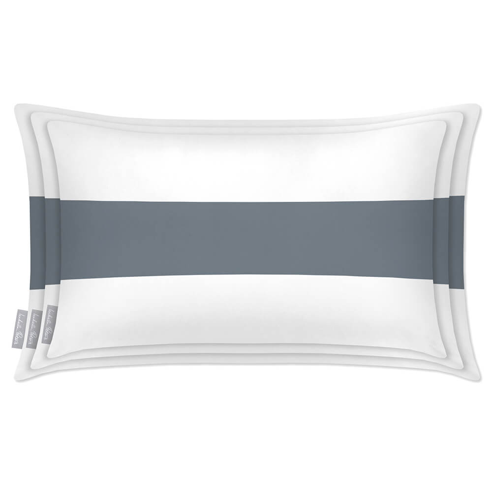 Outdoor Garden Waterproof Rectangle Cushion - 1 Stripe Horizontal in French Grey 50 x 30 cm | Izabela Peters