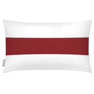 Outdoor Garden Waterproof Rectangle Cushion - 1 Stripe Horizontal - Raspberry Red 50 x 30 cm by Izabela Peters