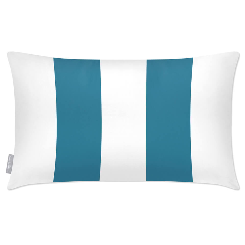 Outdoor Garden Waterproof Rectangle Cushion - 2 Stripes  Izabela Peters Prussian Blue 50 x 30 cm 