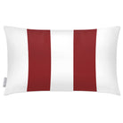 Outdoor Garden Waterproof Rectangle Cushion - 2 Stripes - Raspberry Red 50 x 30 cm by Izabela Peters