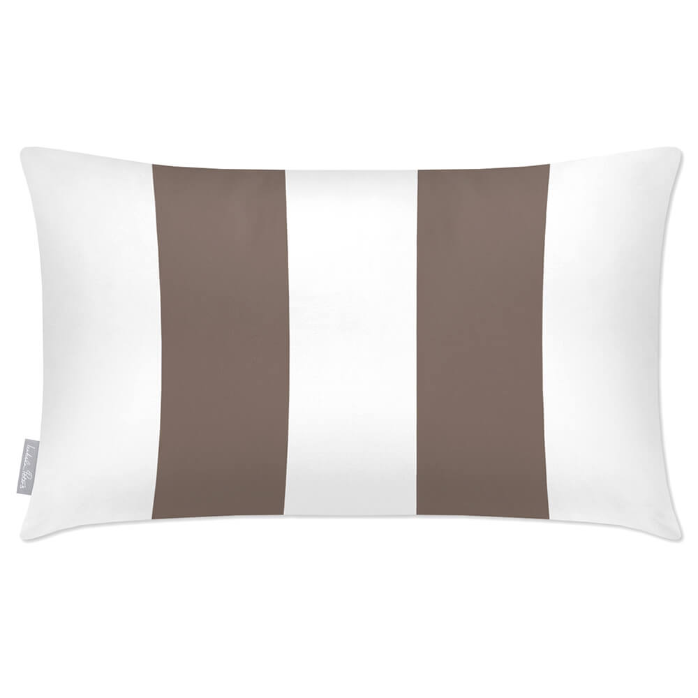 Outdoor Garden Waterproof Rectangle Cushion - 2 Stripes - Dovedale Stone 50 x 30 cm by Izabela Peters