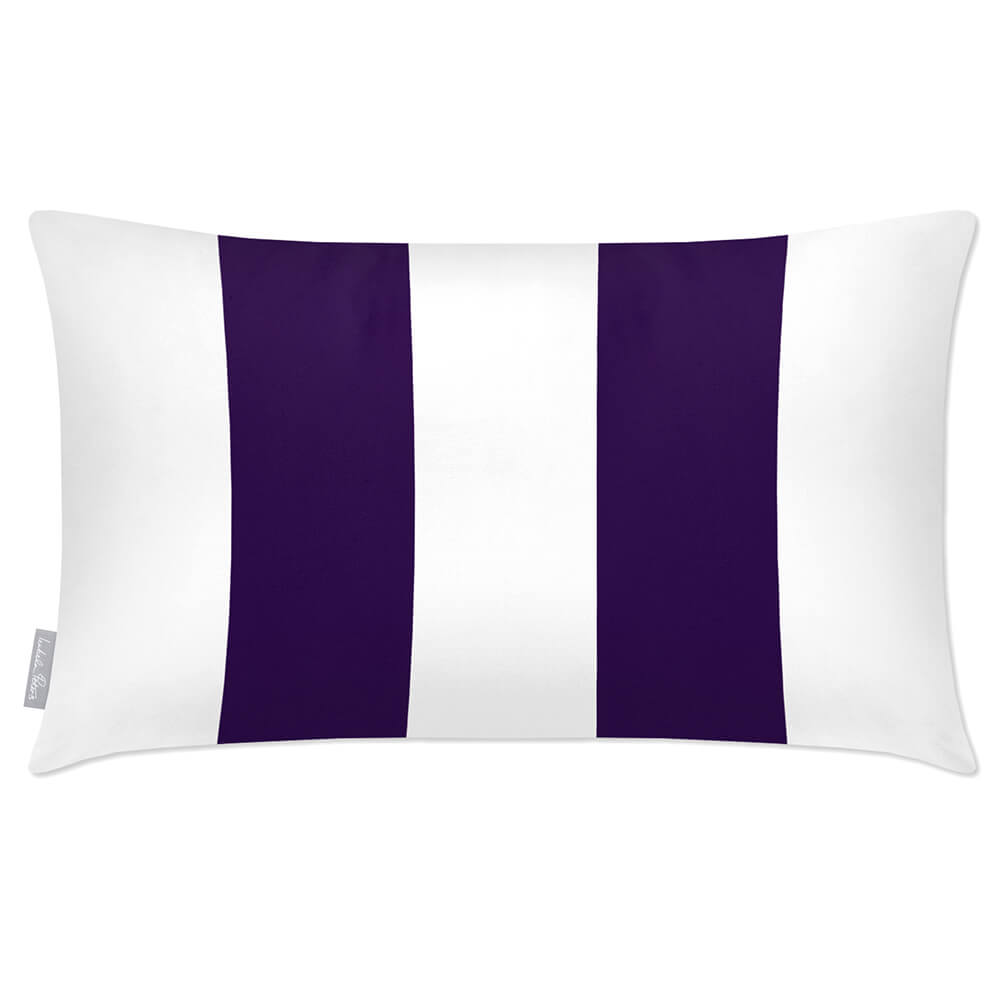Outdoor Garden Waterproof Rectangle Cushion - 2 Stripes - Morc Blue 50 x 30 cm by Izabela Peters