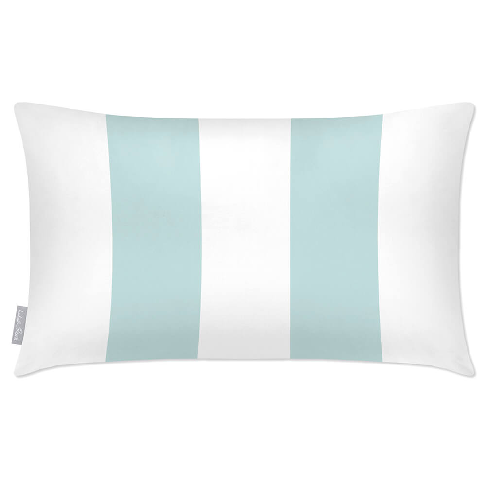 Outdoor Garden Waterproof Rectangle Cushion - 2 Stripes - Duck Egg 50 x 30 cm by Izabela Peters