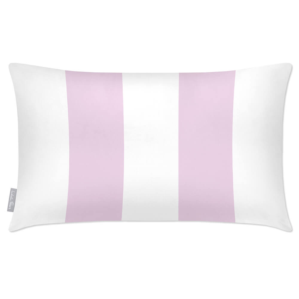 Outdoor Garden Waterproof Rectangle Cushion - 2 Stripes - Peony Blush 50 x 30 cm by Izabela Peters