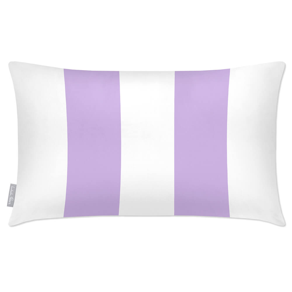 Outdoor Garden Waterproof Rectangle Cushion - 2 Stripes - Violet 50 x 30 cm by Izabela Peters