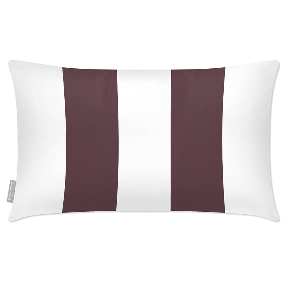Outdoor Garden Waterproof Rectangle Cushion - 2 Stripes - Italian Grape 50 x 30 cm by Izabela Peters
