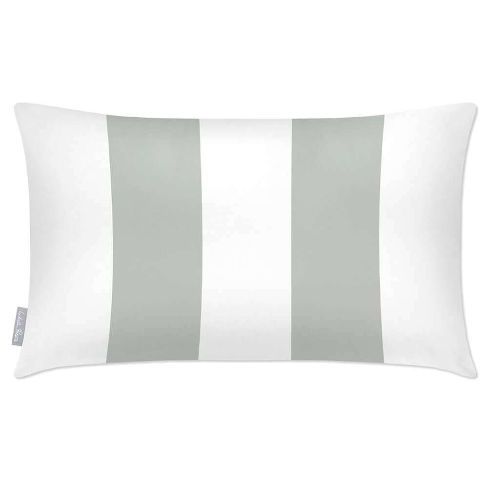 Outdoor Garden Waterproof Rectangle Cushion - 2 Stripes  Izabela Peters Storm Grey 50 x 30 cm 