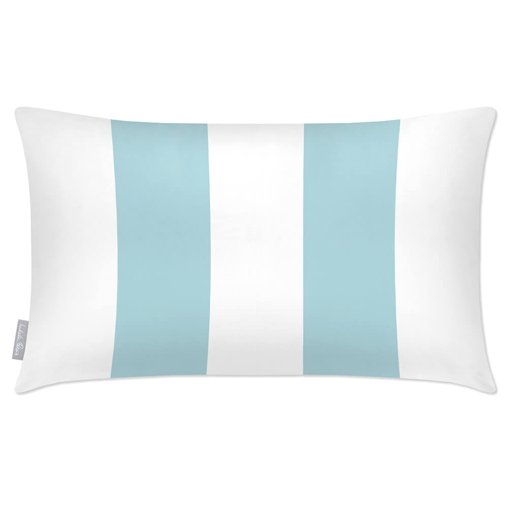 Outdoor Garden Waterproof Rectangle Cushion - 2 Stripes  Izabela Peters Celeste Blue 50 x 30 cm 