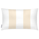 Outdoor Garden Waterproof Rectangle Cushion - 2 Stripes  Izabela Peters Ivory Cream 50 x 30 cm 
