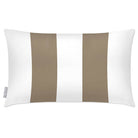 Outdoor Garden Waterproof Rectangle Cushion - 2 Stripes - Taupe 50 x 30 cm by Izabela Peters