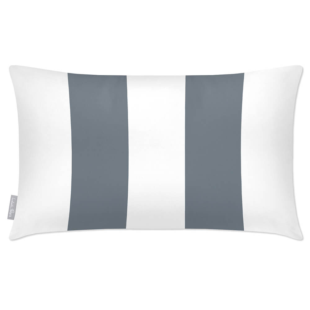 Outdoor Garden Waterproof Rectangle Cushion - 2 Stripes - French Grey 50 x 30 cm by Izabela Peters