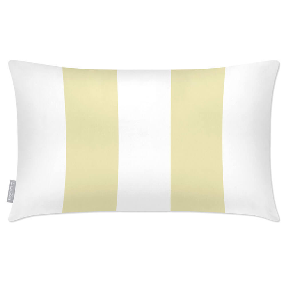 Outdoor Garden Waterproof Rectangle Cushion - 2 Stripes - Cream 50 x 30 cm by Izabela Peters