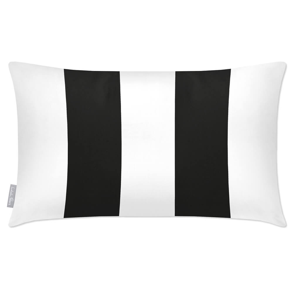 Outdoor Garden Waterproof Rectangle Cushion - 2 Stripes in Charcoal 50 x 30 cm | Izabela Peters