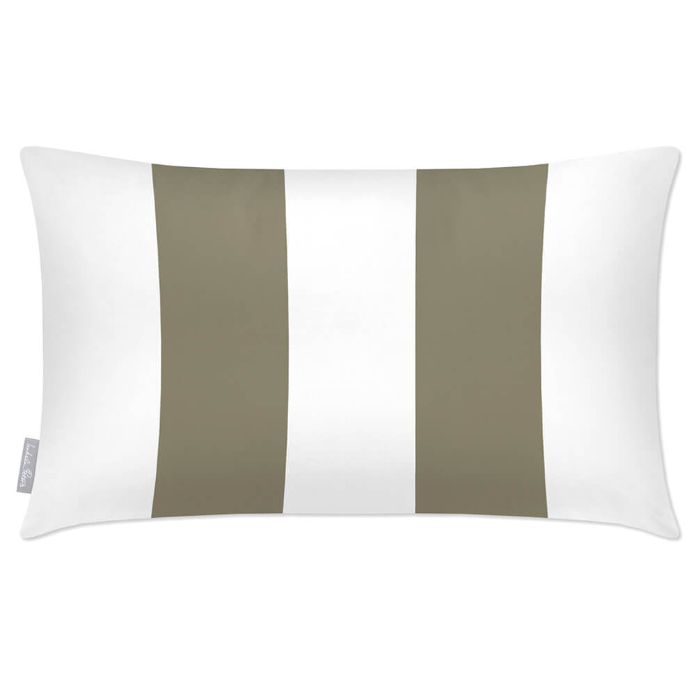 Outdoor Garden Waterproof Rectangle Cushion - 2 Stripes - Martini Olive 50 x 30 cm by Izabela Peters