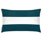 Outdoor Garden Waterproof Rectangle Cushion - 2 Stripes Horizontal - Teal 50 x 30 cm by Izabela Peters