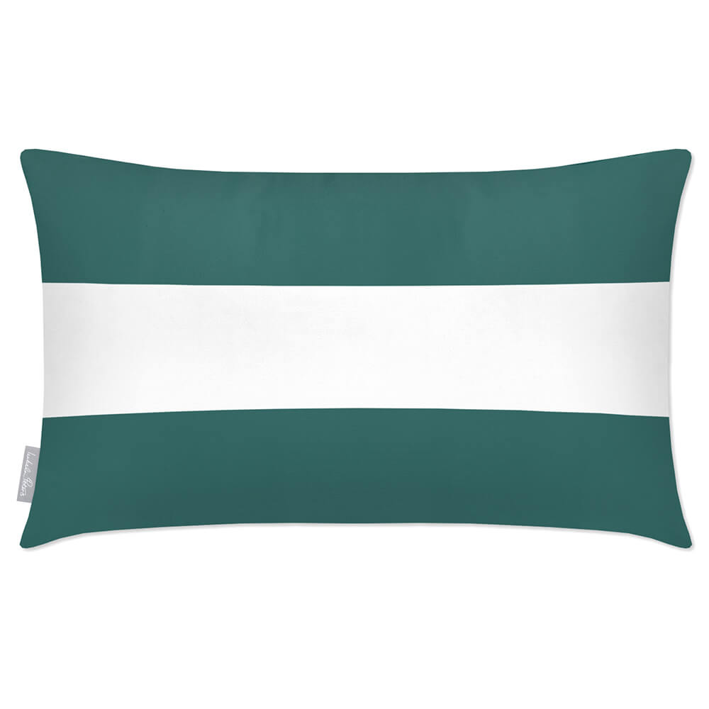 Outdoor Garden Waterproof Rectangle Cushion - 2 Stripes Horizontal - Forest Biome 50 x 30 cm by Izabela Peters