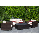 Outdoor Garden Waterproof Rectangle Cushion - 2 Stripes Horizontal - Raspberry Red 50 x 30 cm by Izabela Peters